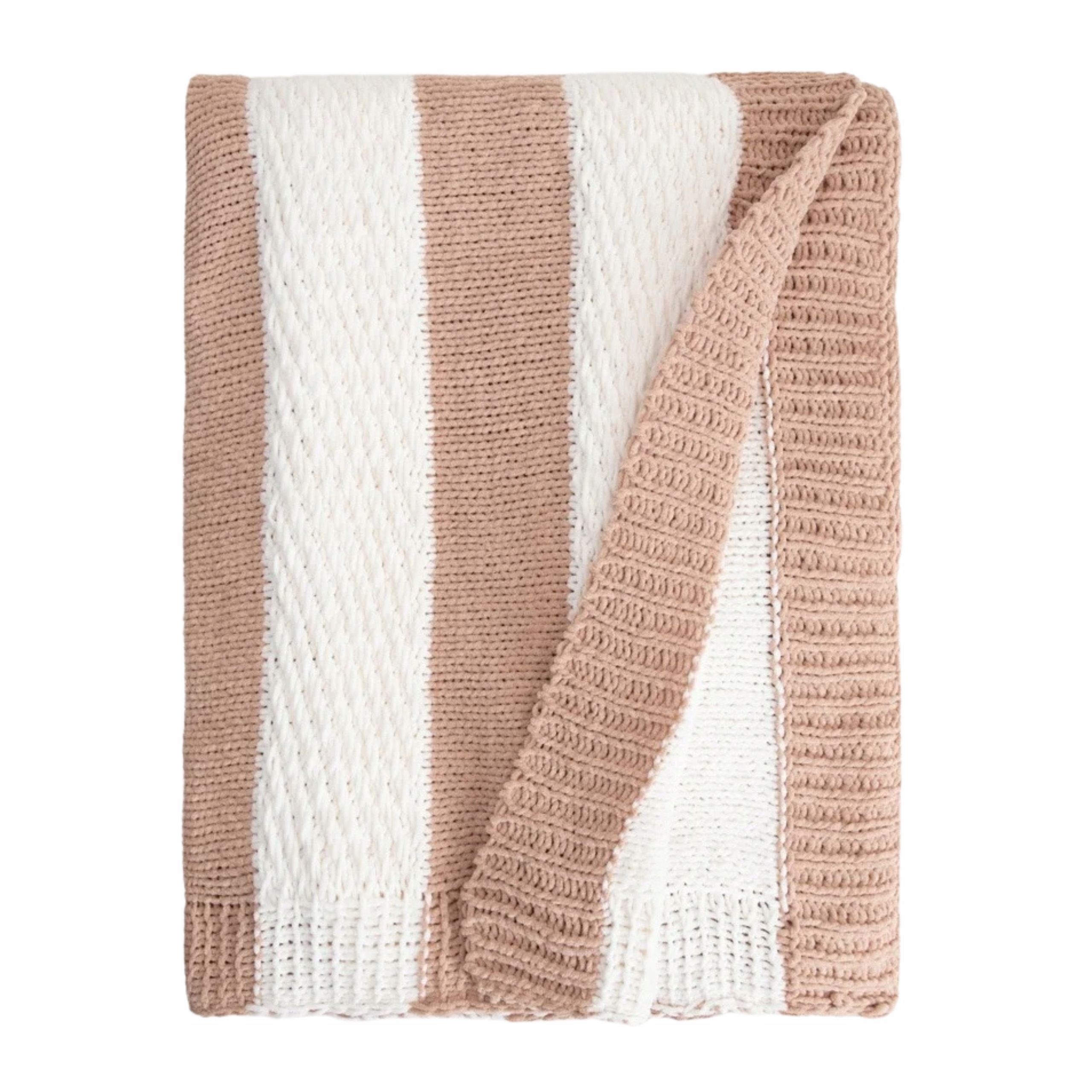 Deka Rudens šenilová s pruhy béžová 130 x 170 cm Homla