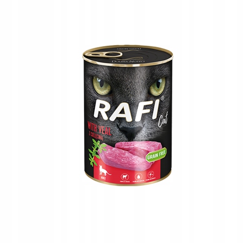 Karma dla kota cielęcina Rafi Cat Adult 400g x 12 Kod producenta 798669