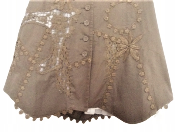 DESIGNERSKA SPÓDNICA SZYDEŁOWE WSTAWKI 38 40 Rozmiar 38/40