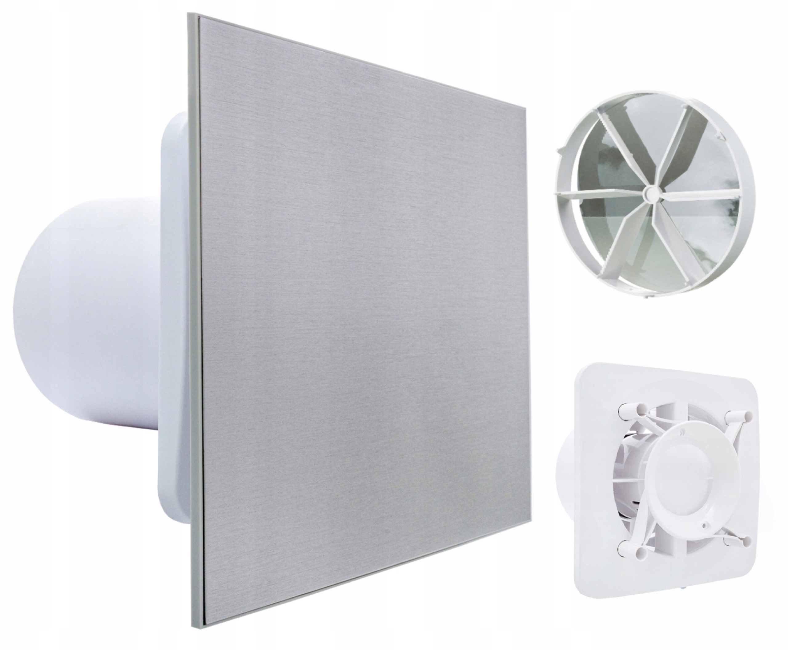 Koupelnový Ventilátor FI100 mm Hliníkový Panel Standard Tichý Dárek Ventil