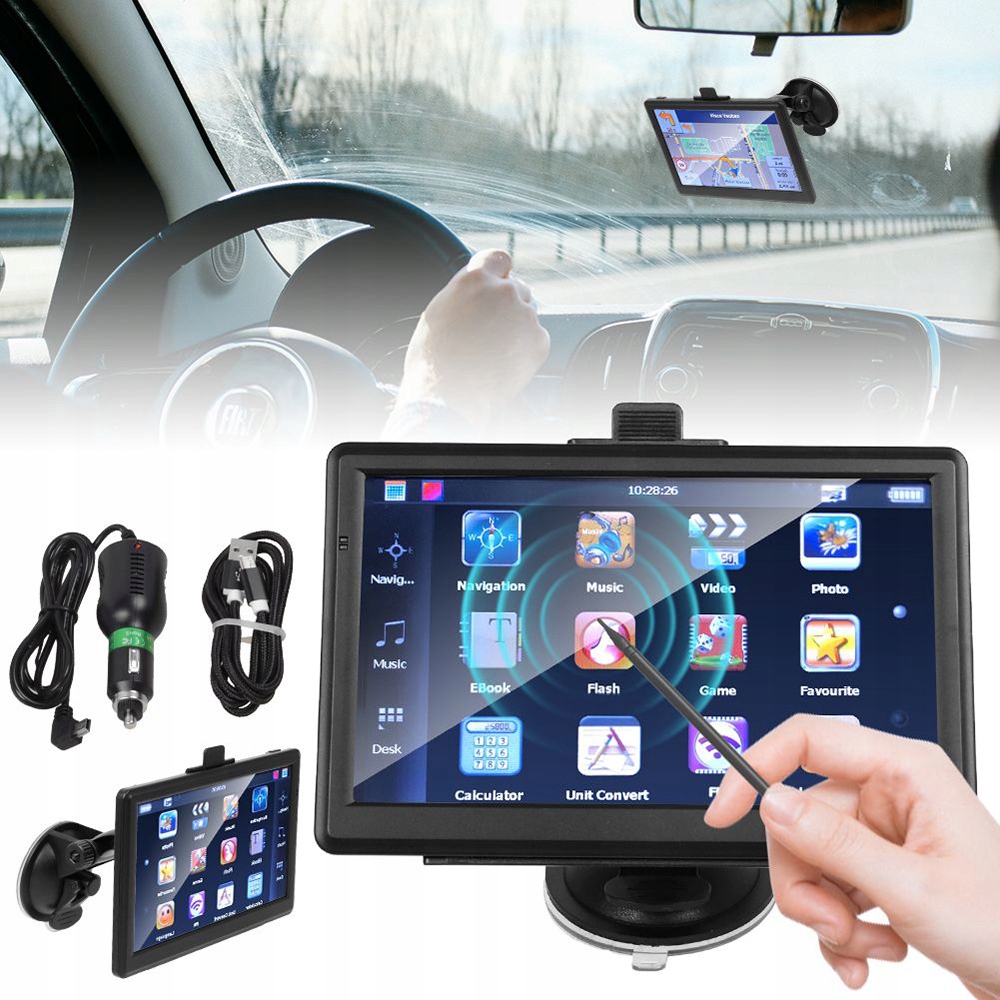 Nawigacja samochodowa Gps dla Ciężarówek Truck 7 Cali Ekran 8GB