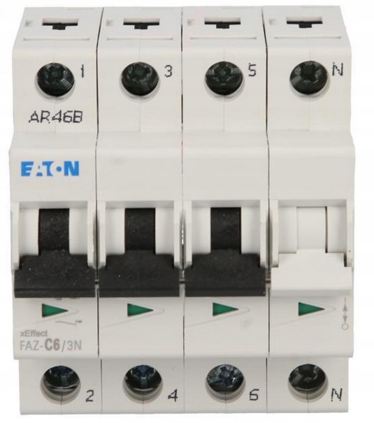 Nadprúdový vypínač Eaton 400 V IP20 6 A
