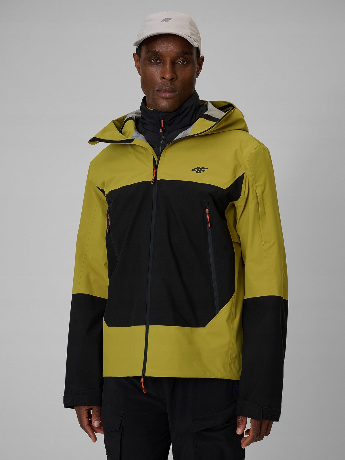 4F Pánská Žlutá Trekingová Bunda Proti Dešti, Velikost 3XL