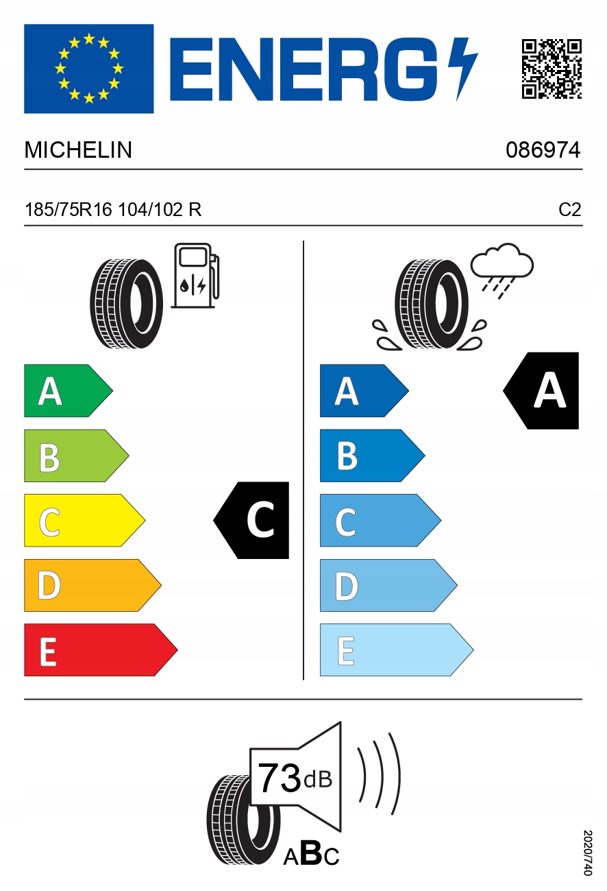 1x MICHELIN 185/75R16 104/102R Agilis CrossClimate Liczba opon w ofercie 1 szt.