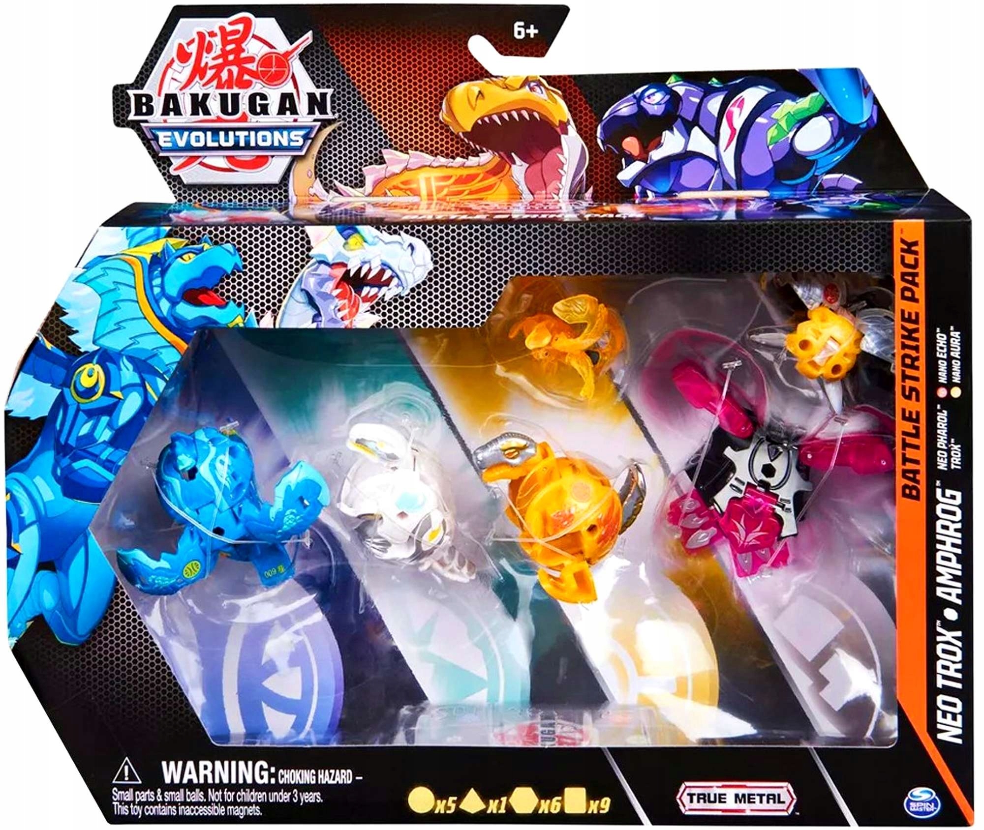 Bakugan Evolutions Battle Strike Pack 6 Figurek neo trox amphrog nano echo