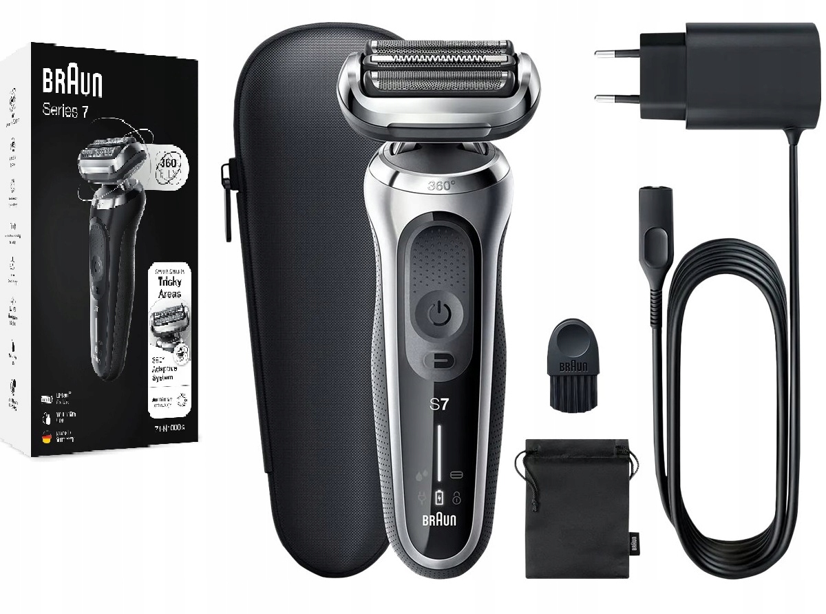 Elektrický holiaci strojček Braun 71-S1000s Fóliový, mokrý a suchý, strieborný