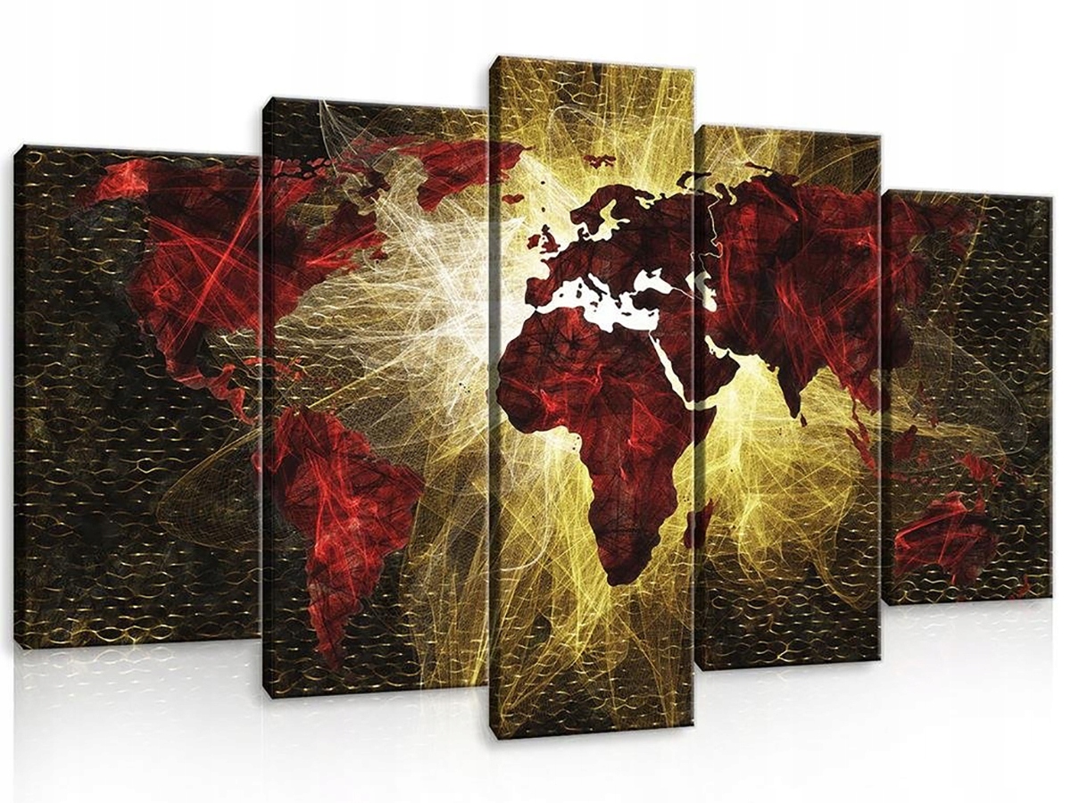 Obraz Na Plátně Canvas 100x60 Mapa Světa Kov Výbuch Exploze Světlo