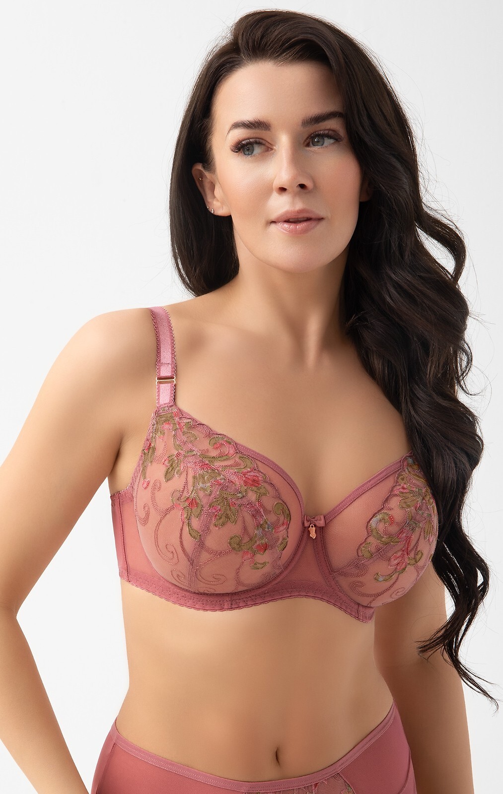Gorsenia Podprsenka Soft/měkká Elora G028 (K496) Růžová Výšivka 90H