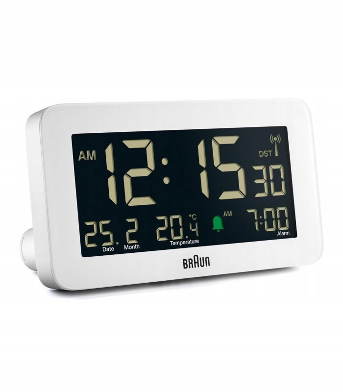 Budík Braun BC10 rádiom riadený Dcf podsvietenie dátum teplota