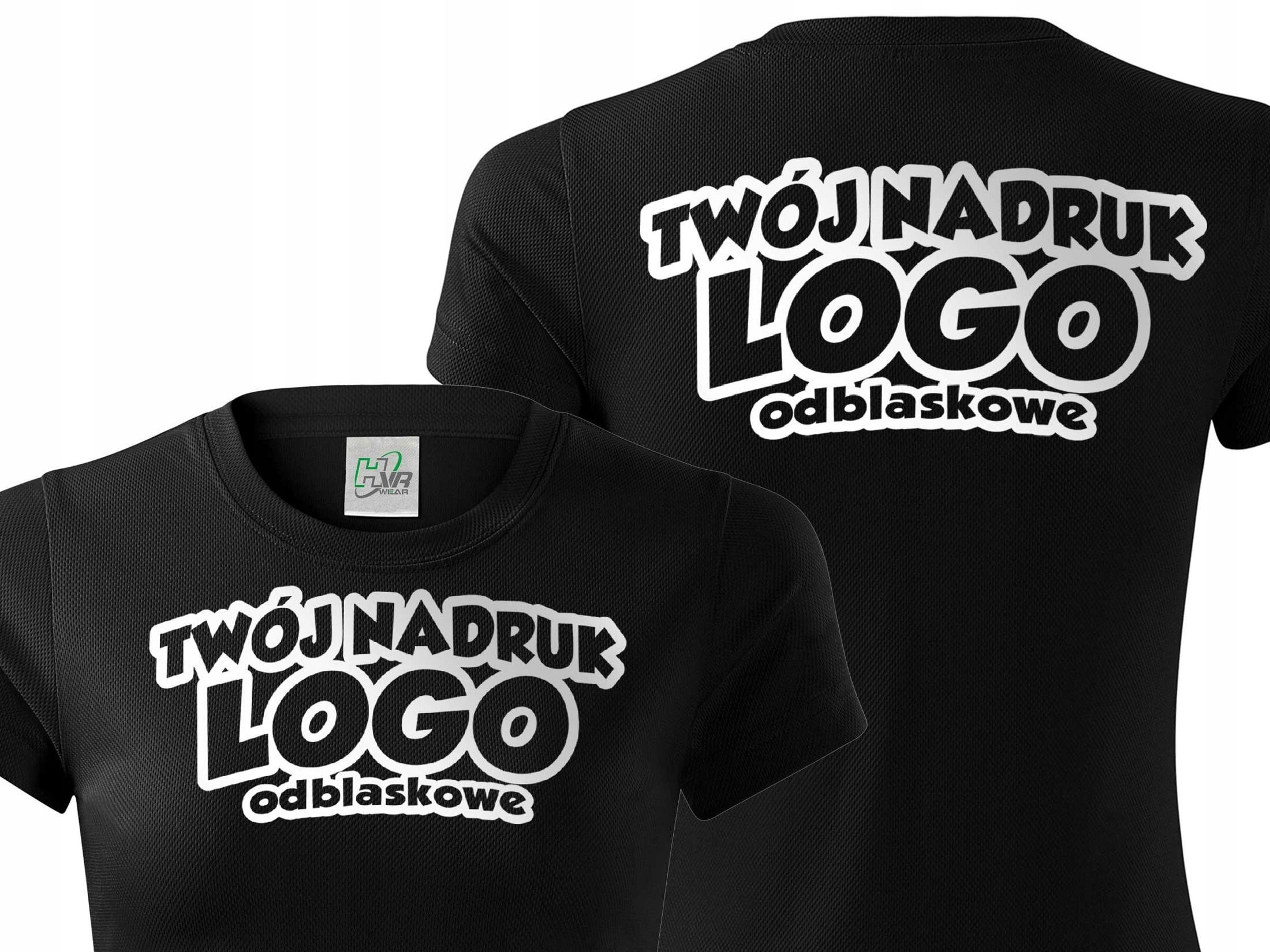 

Czarna oddychająca koszulka Twój Nadruk Logo