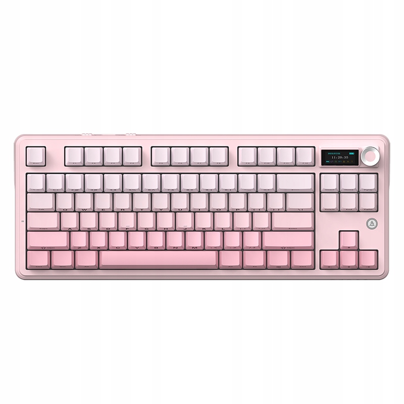 Bezprzewodowa klawiatura mechaniczna Ajazz MK87 Maillard z ekranem różowa