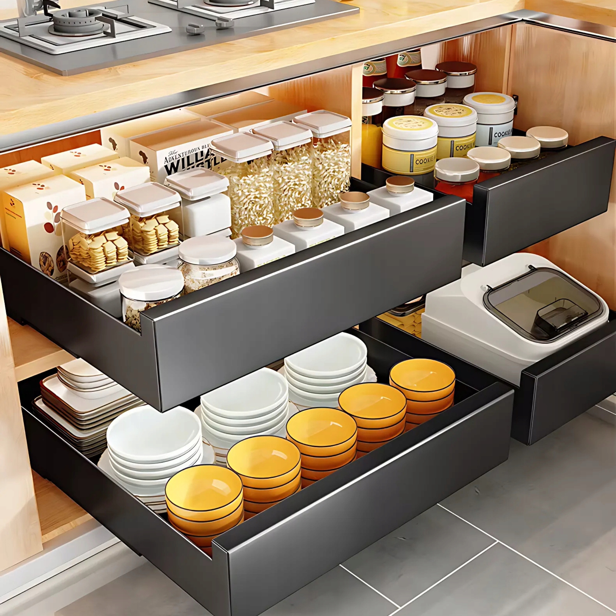 PÓŁKA ORGANIZER KUCHENNY CARGO WYSUWANY METAL SZUFLADA DO SZAFKI 35 CM Marka inna