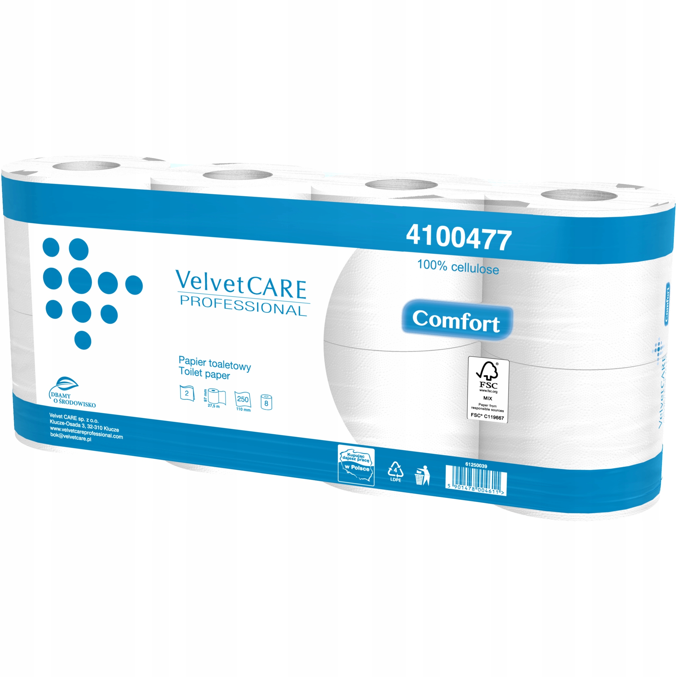 

Papier toaletowy Velvet Comfort 27,5 biały 8 rolek