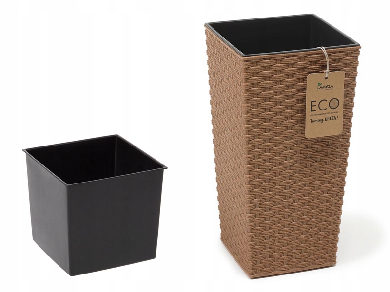 

Donica Lamela Finezja Eco Rattan 30x30 h56 +wkład