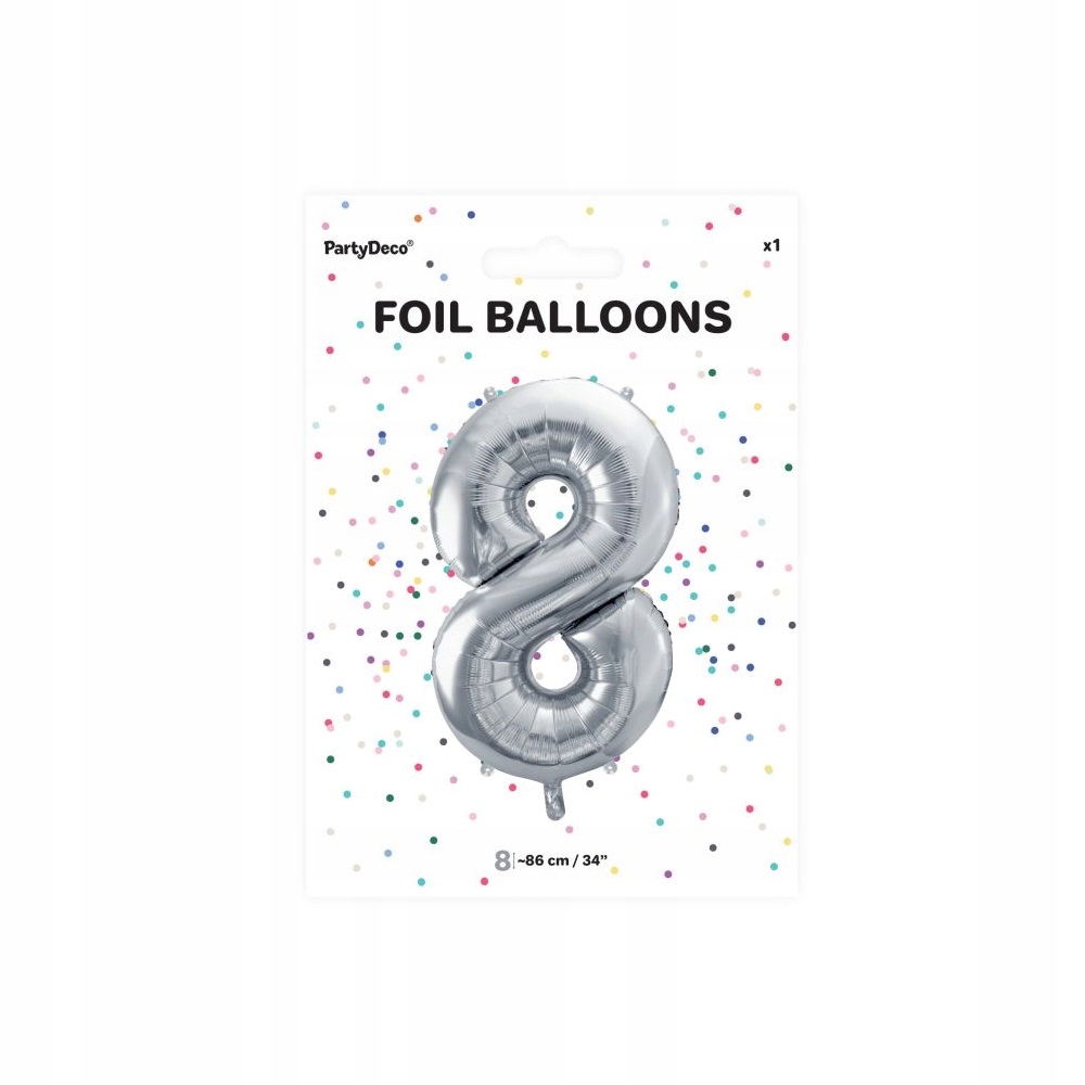 balon cyfra 86cm ''8'' SREBRNY | FB1M-8-018 — 7