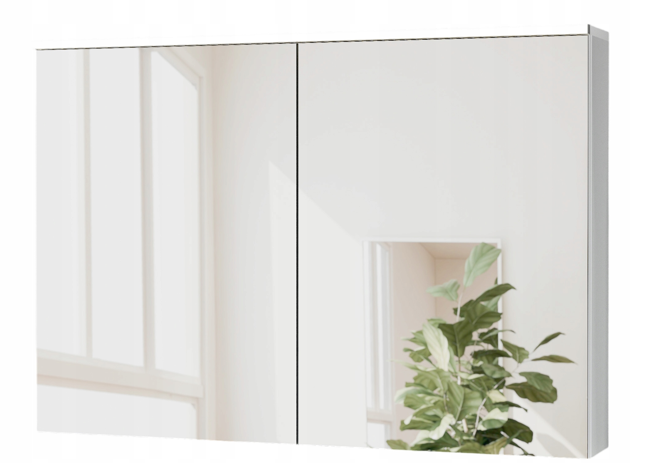 Szafka łazienkowa Solo oświetlenie Led lustro 100 cm biały mat