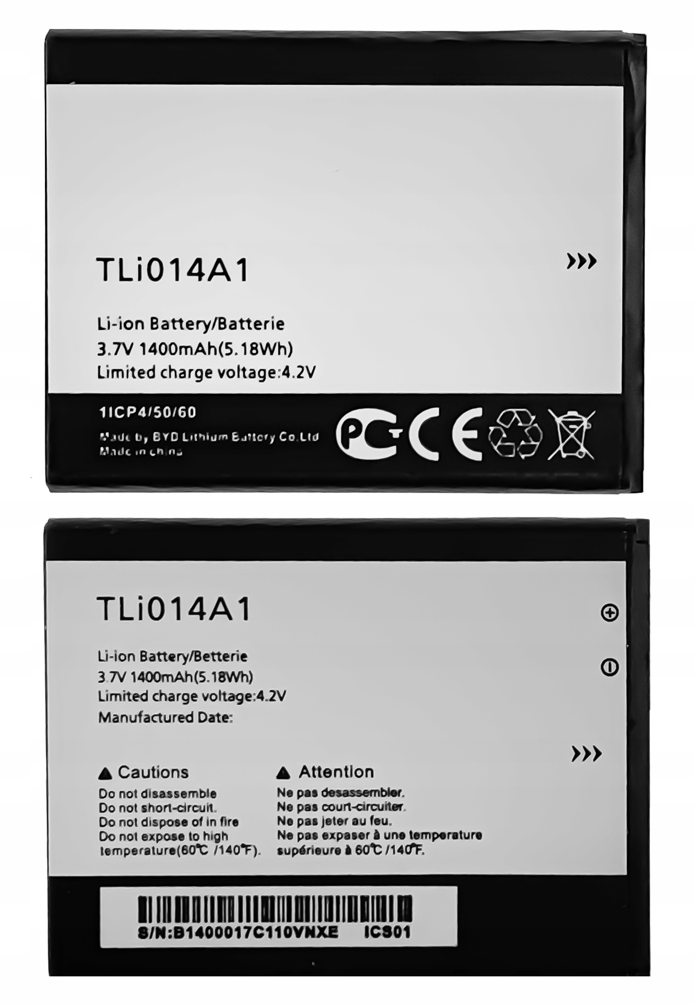 TLi014A1 TLiB5AF TLI020F1 Battery For Alcatel One