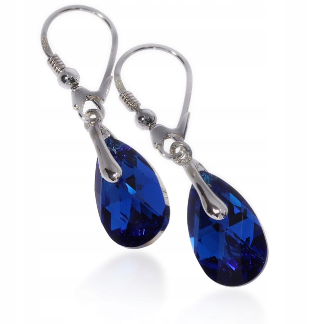 

Swarovski - kolczyki srebrne kryształy Capri Blue