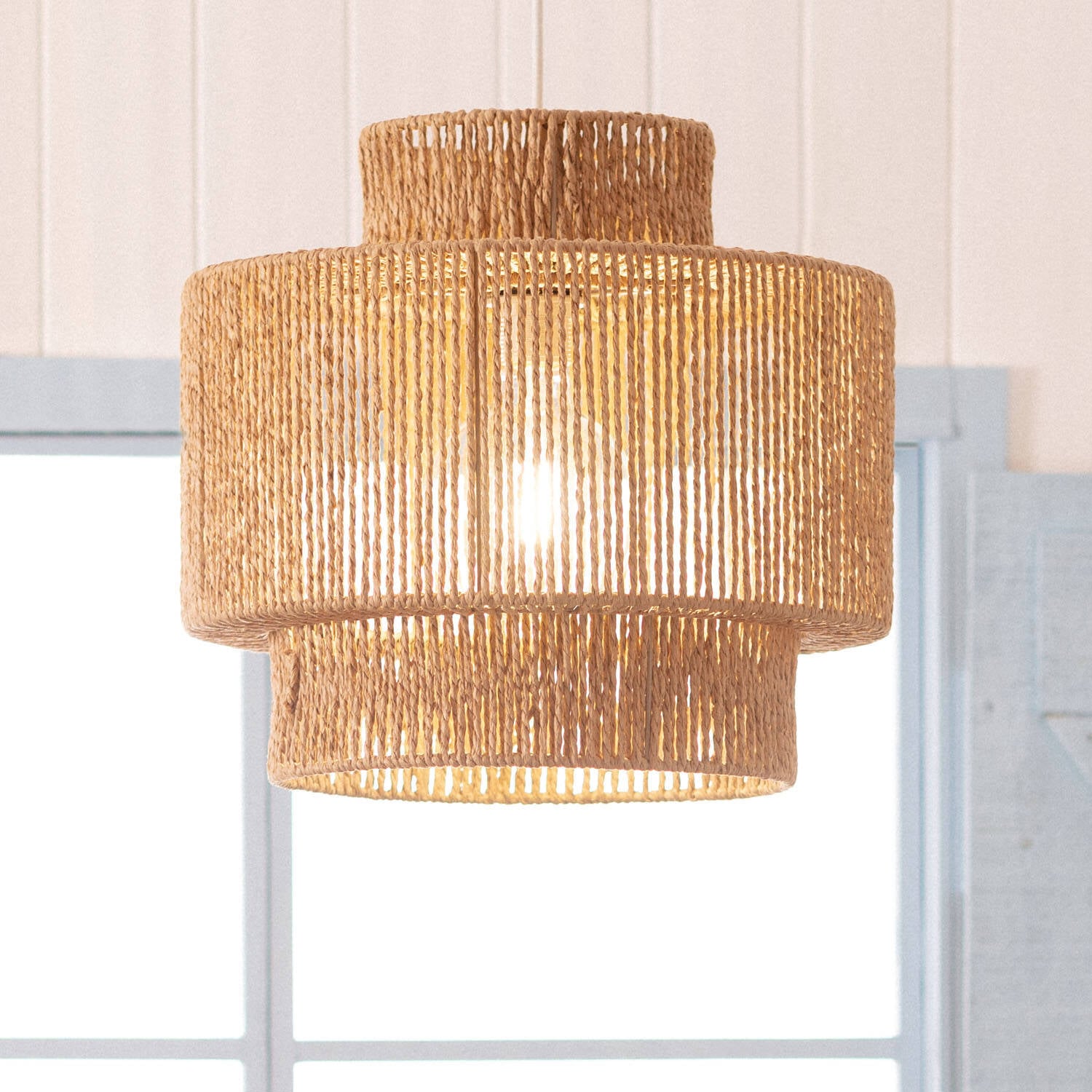 Závěsná lampa z pleteného papíru Neka