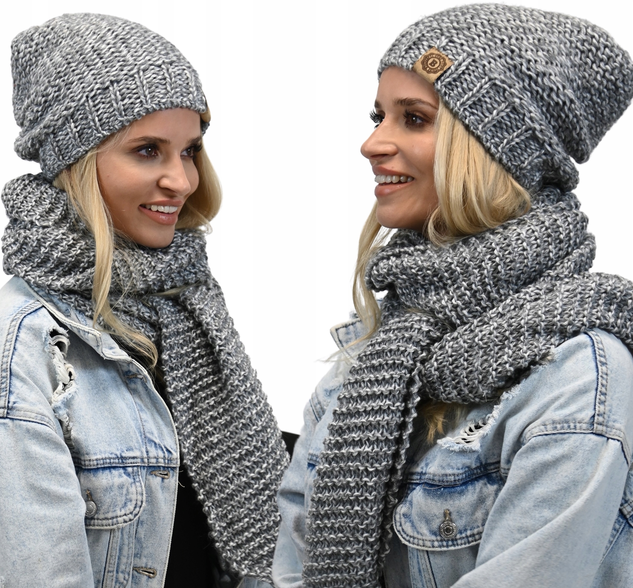 

Modny Ciepły Komplet Damski Zimowy Melanżowy Wz3