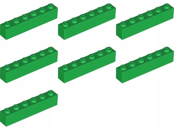 

Lego 3009 Klocek 1x6 zielony Nowy (17g) 7 szt.