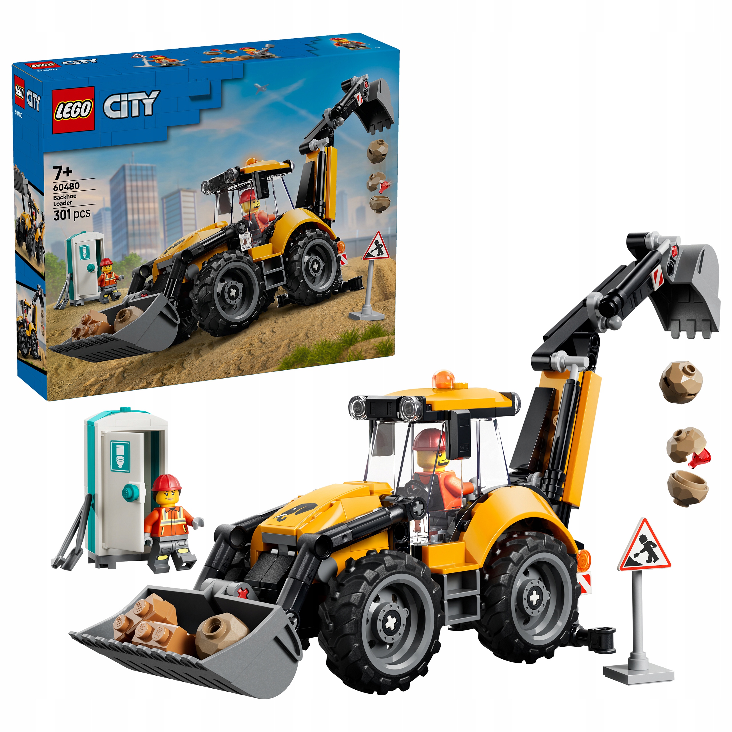 Lego City 60480 Žlutý nakladač s rypadlem