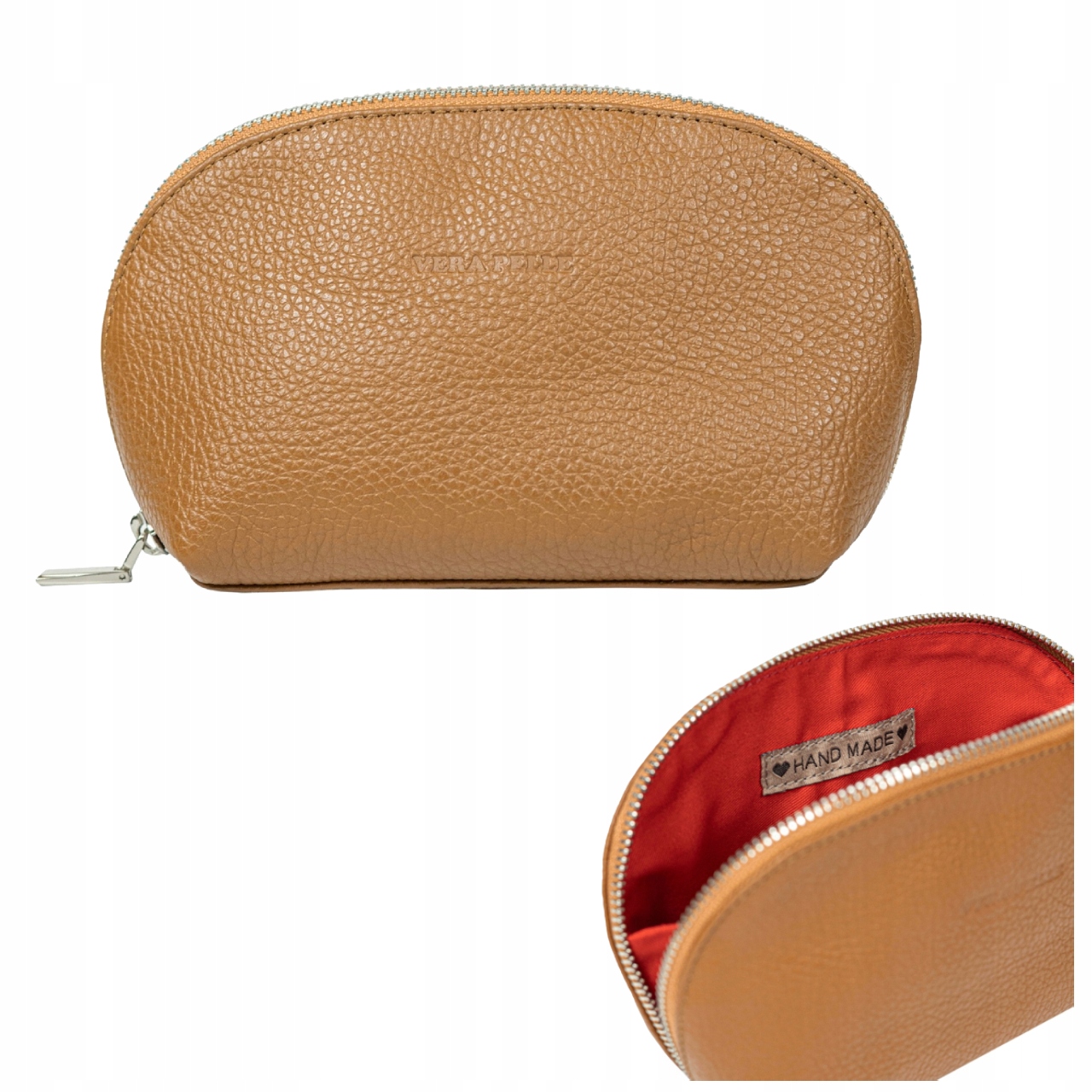 SKÓRZANA KOSMETYCZKA SASZETKA ORGANIZER 12x20x5cm VERA PELLE