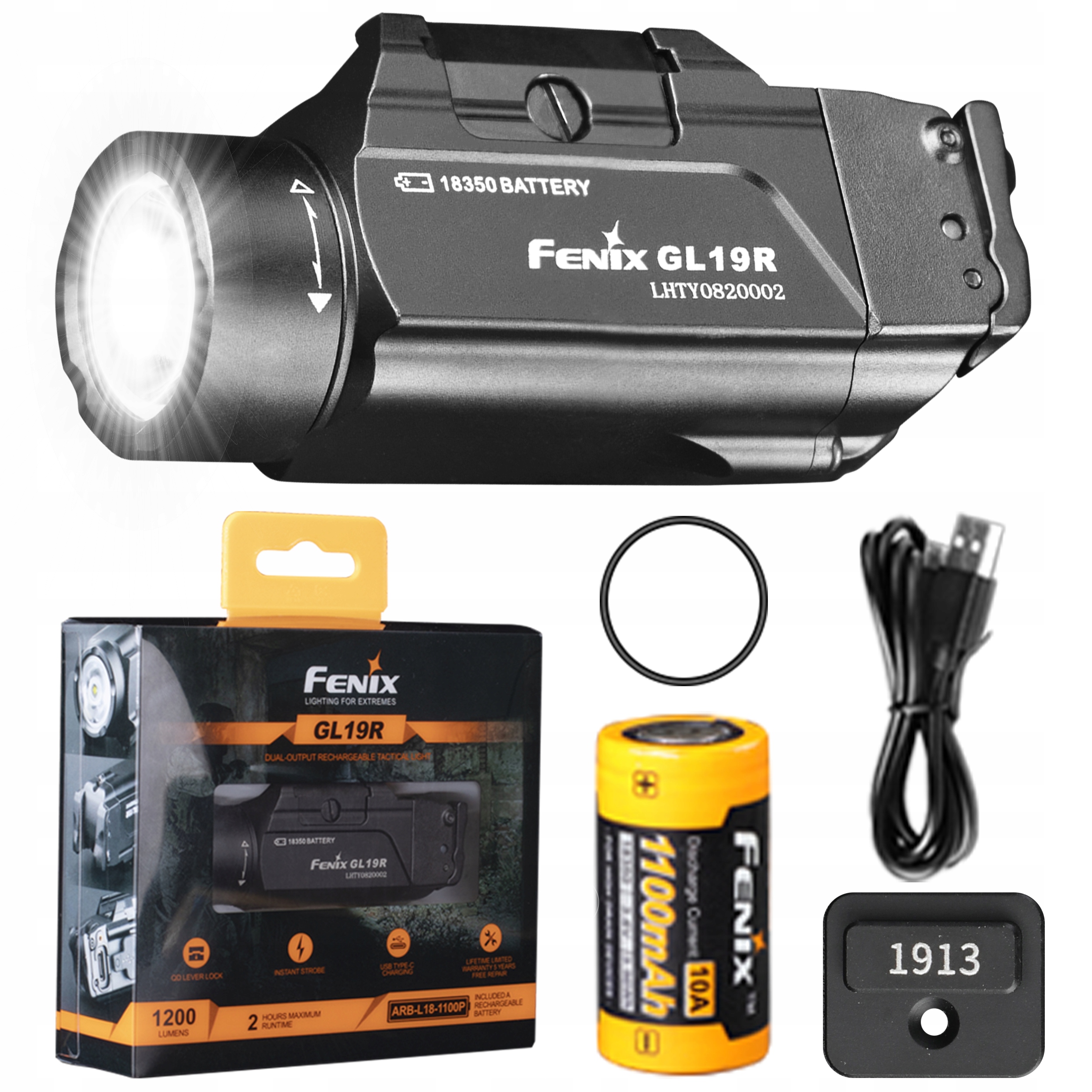 Ліхтарик для пістолета Fenix GL19R 1200LM 210M USB-C