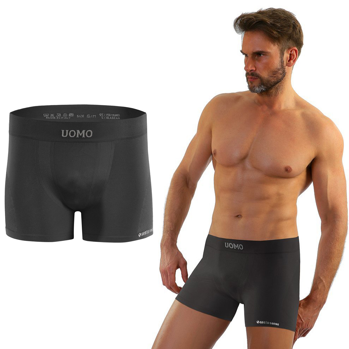 

Bokserki męskie Sesto Senso Solar bezszwowe L/XL