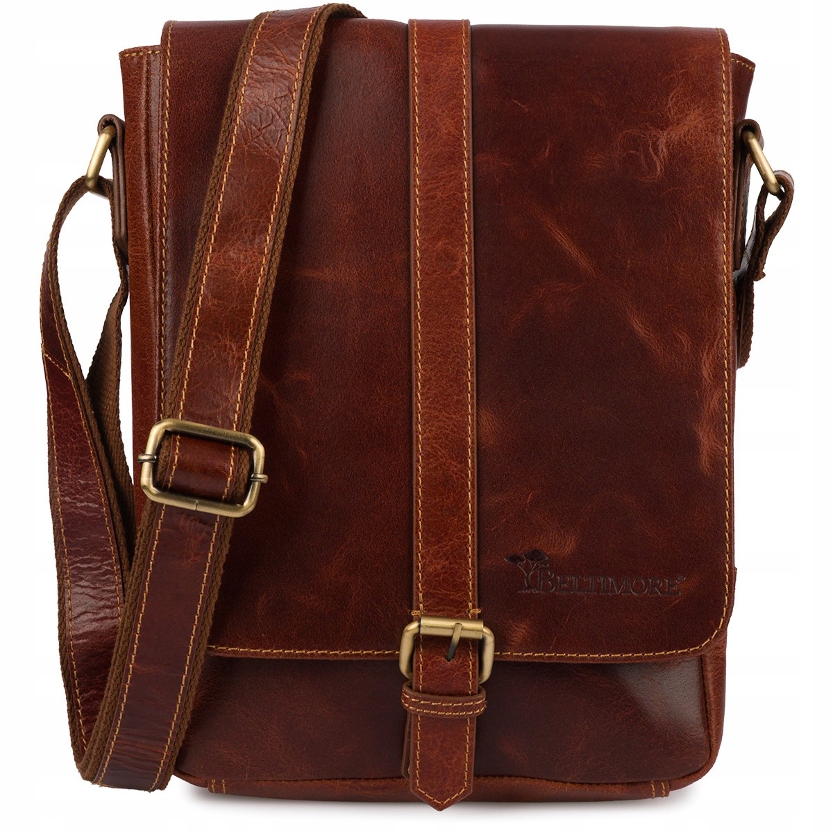 Pánská kožená taška přes rameno elegantní A4 elegantní Beltimore hnědá N23