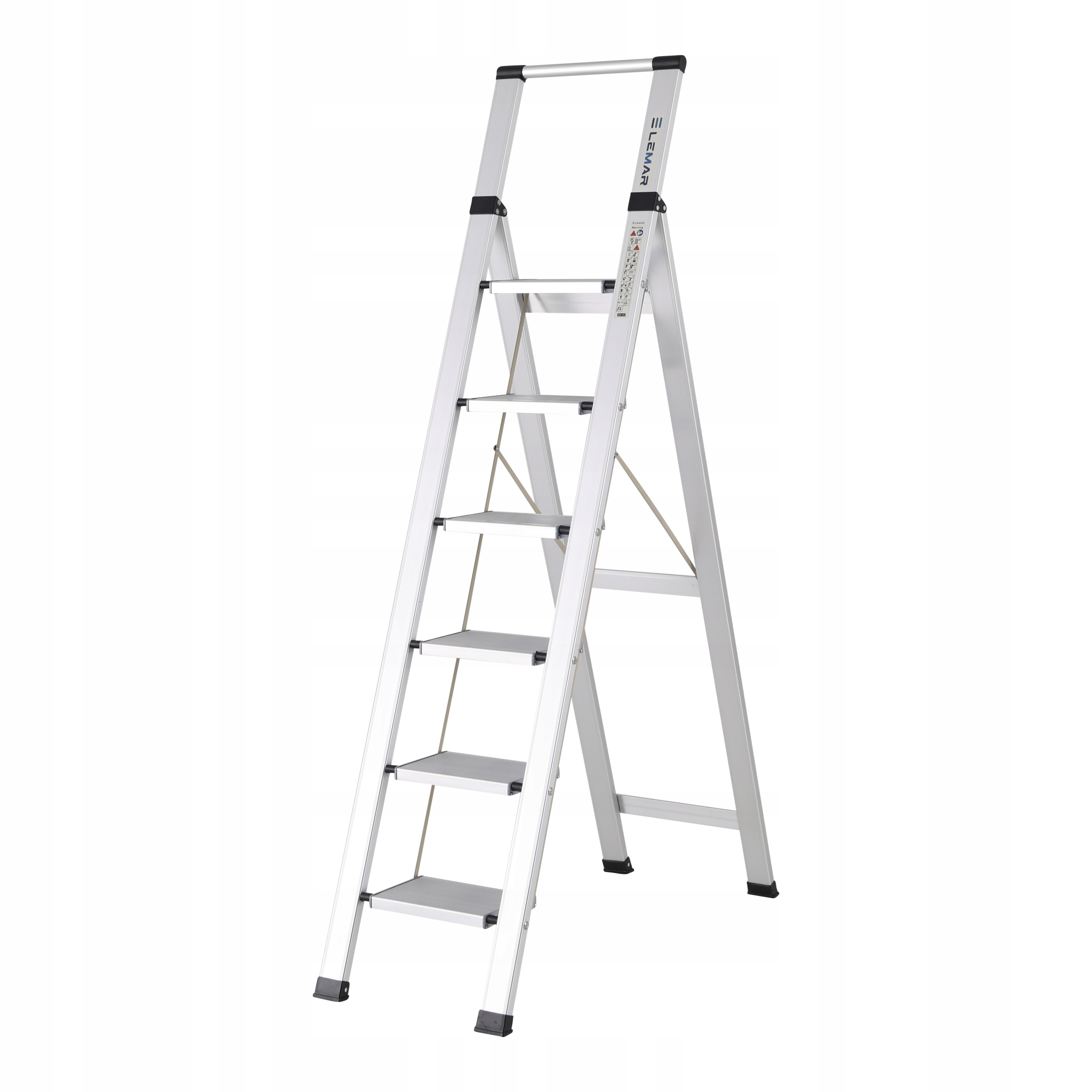 Žebřík 6-stupňový skládací hliníkový Slim Space Lemar 030106