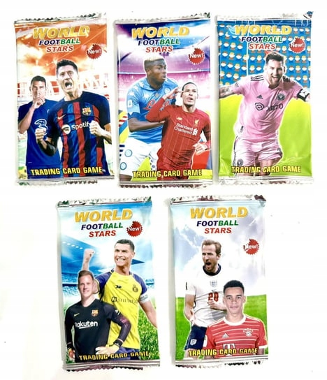 KARTY PIŁKARSKIE MEGA BOX 100 KART WORLD FOOTBALL STARS MESSI RONALDO RODRI