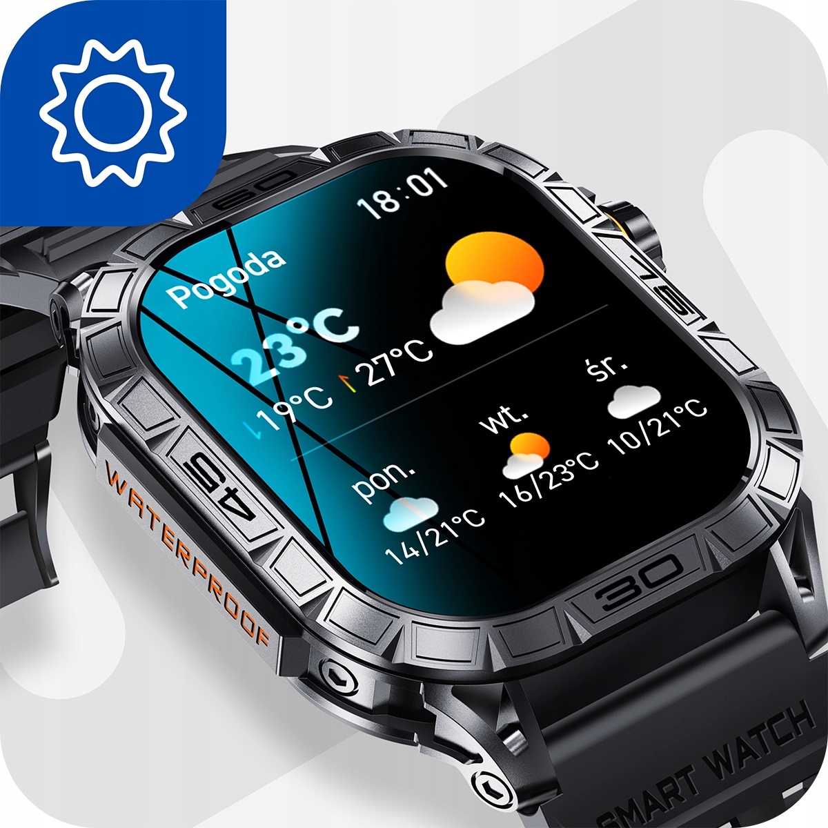 SMARTWATCH MĘSKI ZEGAREK POLSKIE MENU ROZMOWY SMS SPORT PULS WATCH Z AMOLED Kompatybilność systemowa Android iOS