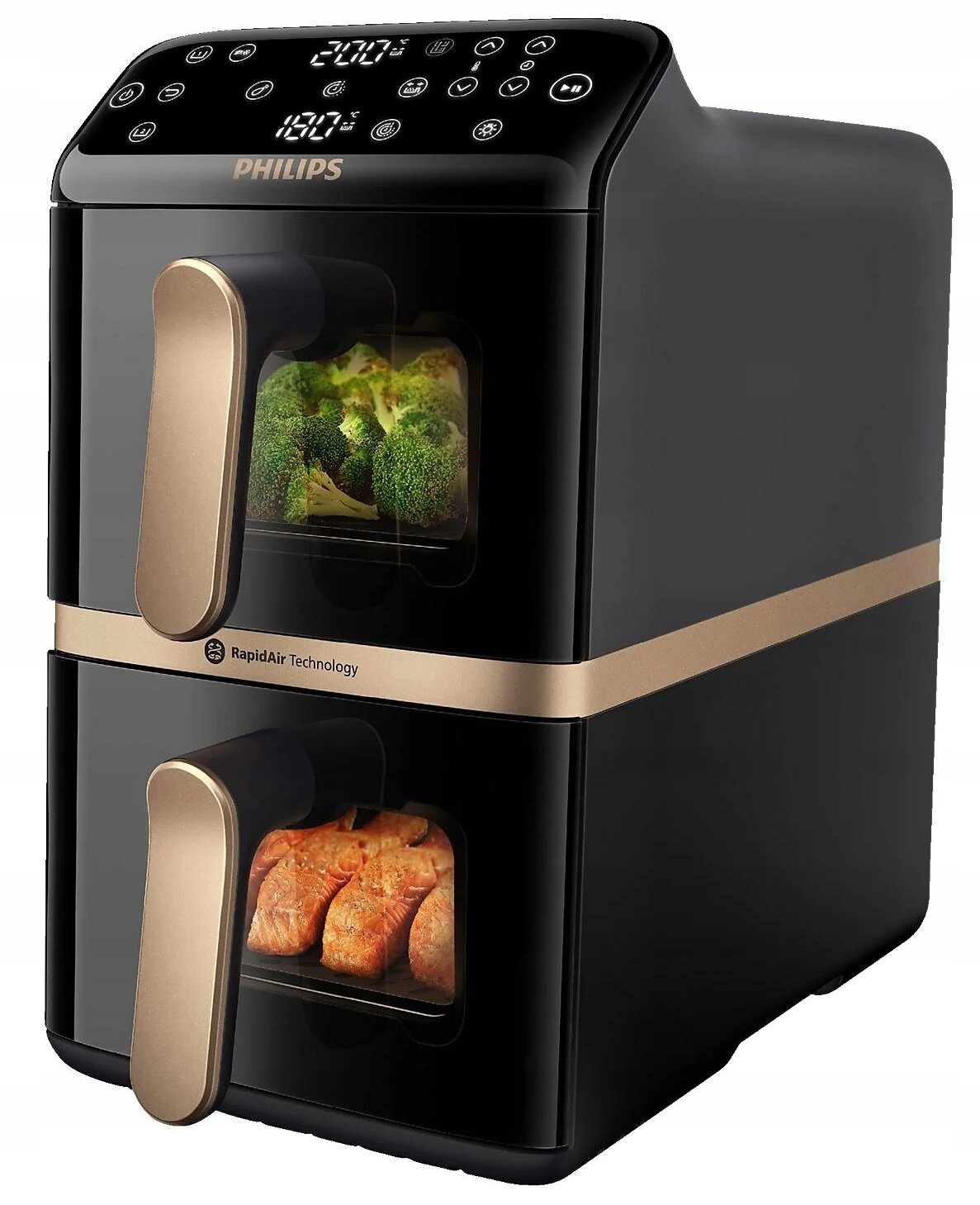 Frytkownica Beztłuszczowa Dwukomorowa Philips Ovi Airfryer 10l NA462/70