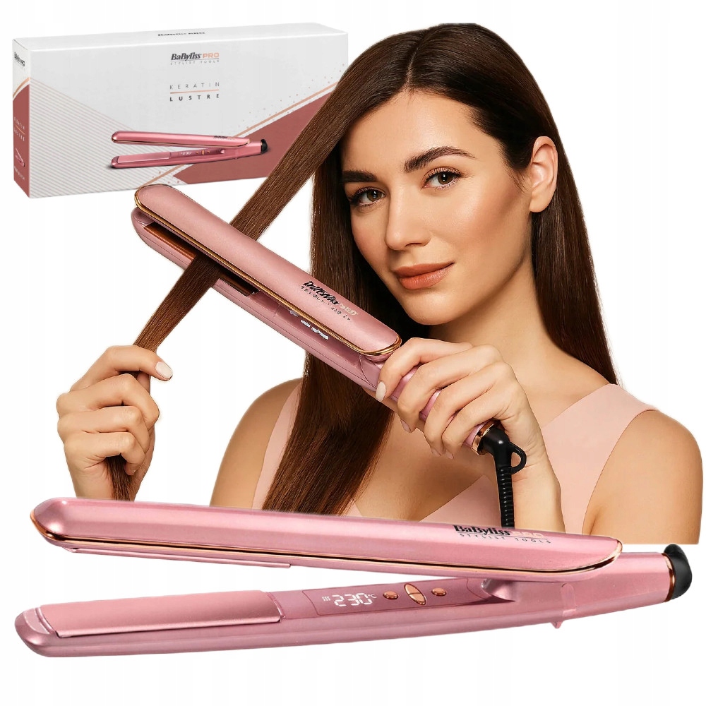 Žehlička Na Vlasy Babyliss Pro Keramická S Keratinem A Oleji, Růžová