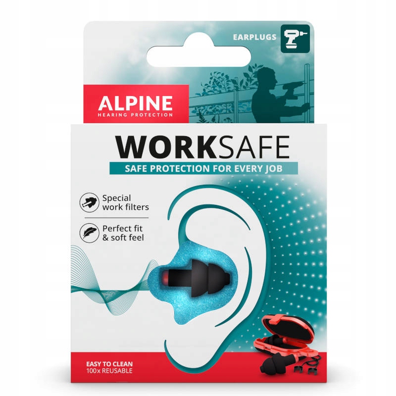 WorkSafe Alpine zatyczki do pracy rozmiar M kolor czarny