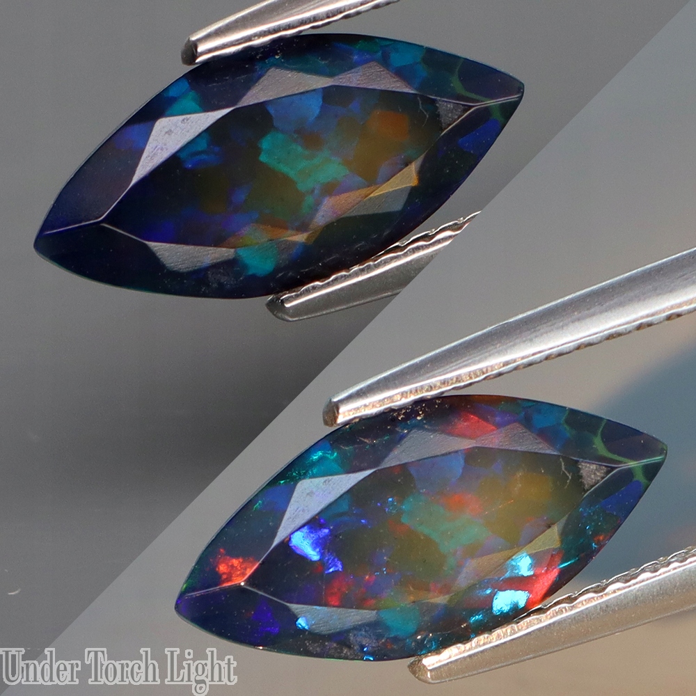 Přírodní opál Černý 1.50 ct Markýza Etiopie certifikát Wbd