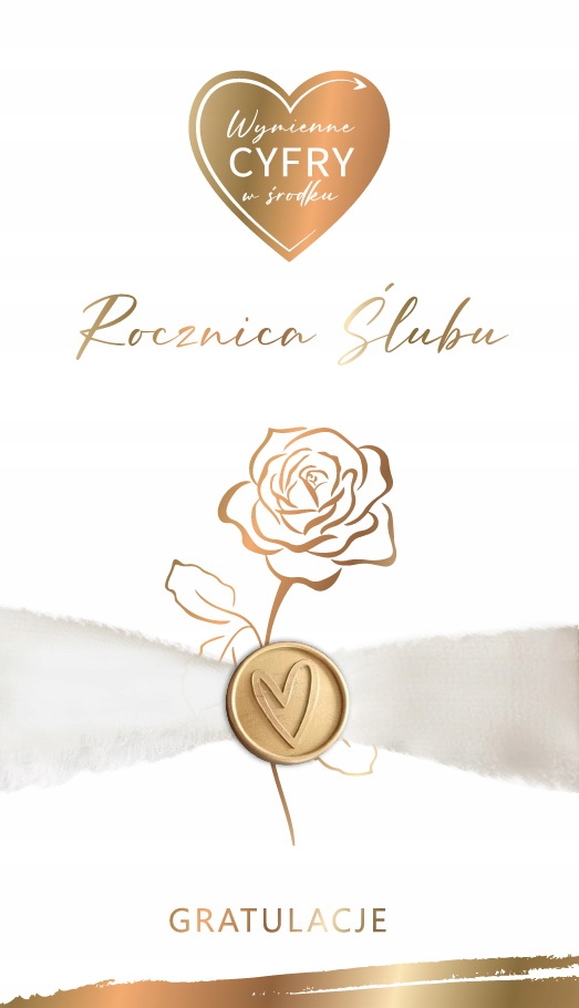 PAMIĄTKA ŚLUBU KARTKA okazjonalna ROCZNICA karnet 12x21,5 cm z kopertą