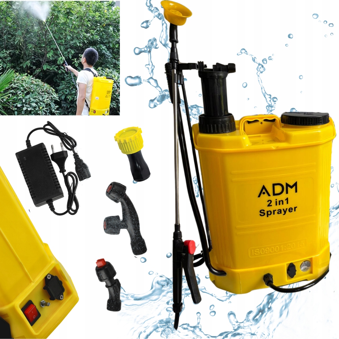 Adm Opryskiwacz plecakowy 2W1 akumulatorowy i ręczny z pompką 16L