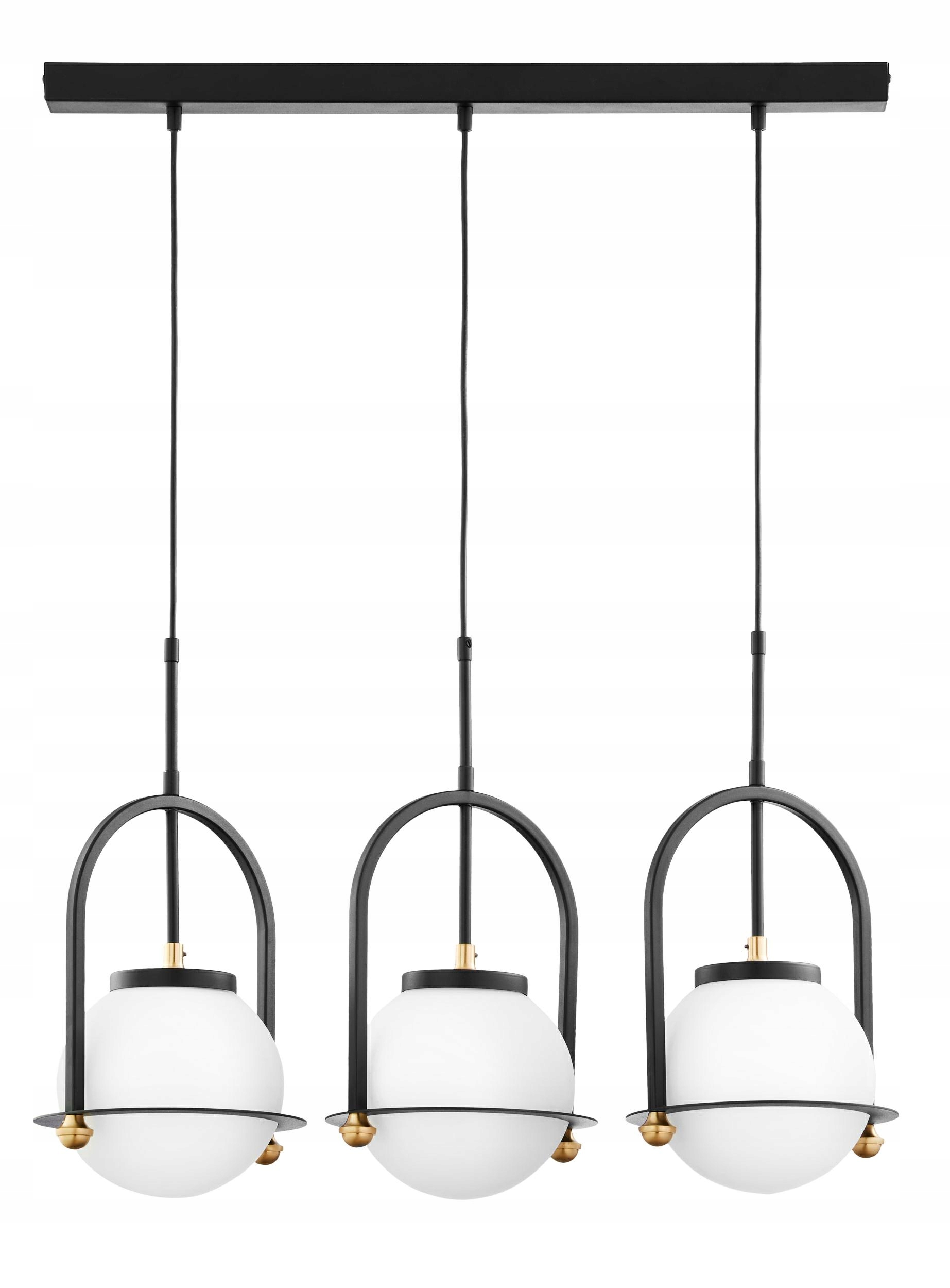 Závěsná lampa Rosso Černá Skleněné Stínidla 3xE27 Stropní Svítidlo do pokoje