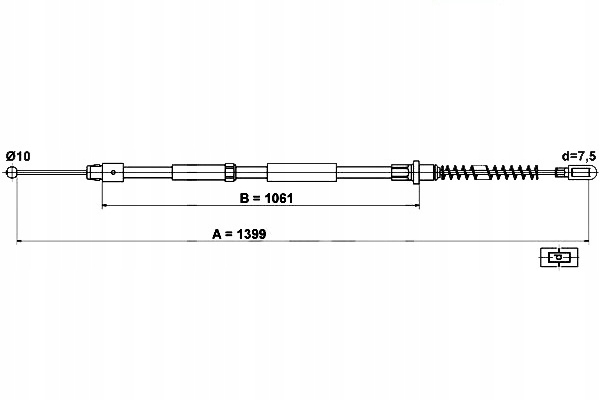 Ate Lanko Ruční Brzdy Zadní L/p (1399MM) Merced Asistent řidiče #28
