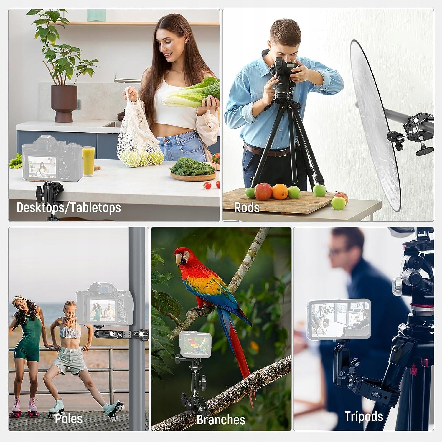 NEEWER Super Clamp Uchwyt z Magicznym Ramieniem do Kamery i Telefonu — miniatura 6