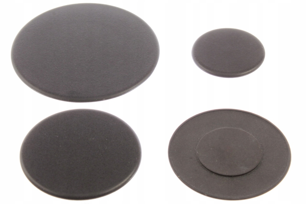 Nakrywki Defendi 4 szt. mała średnie duża palnika kuchenki Amica czarny mat