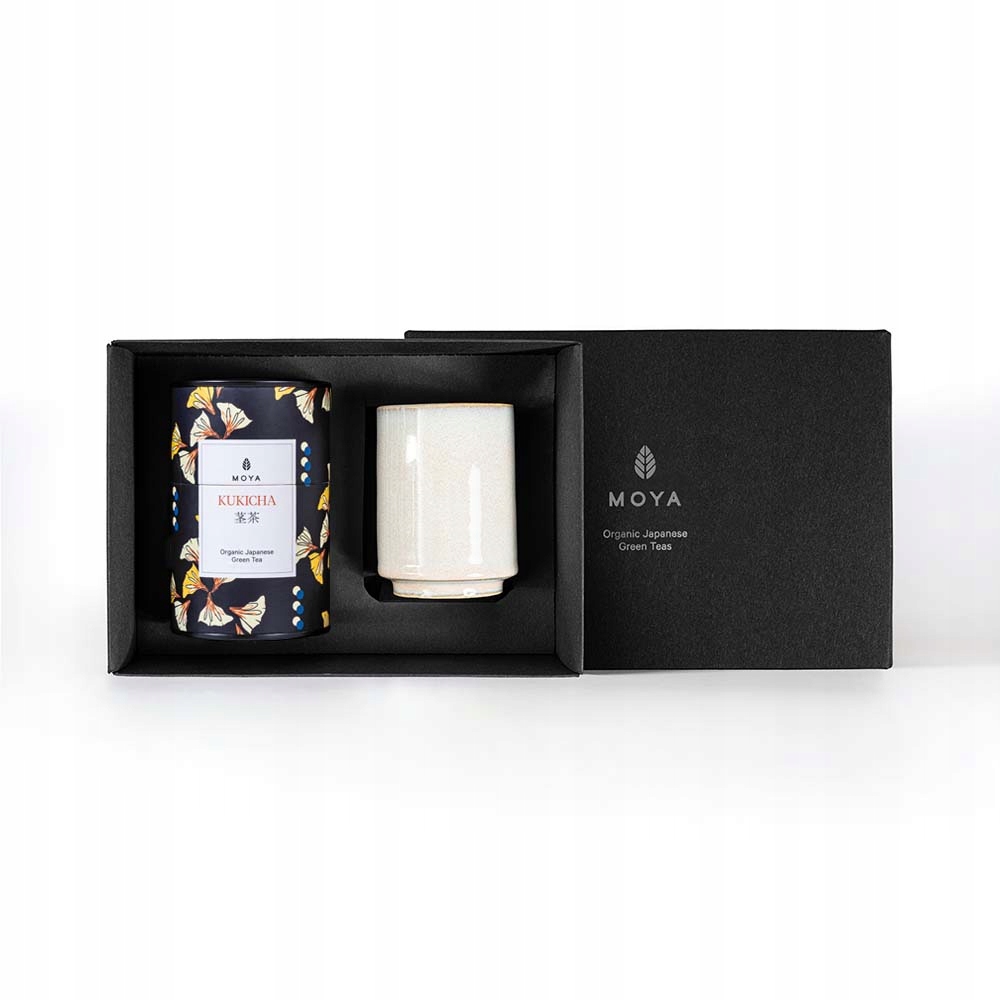 Zestaw prezentowy organiczna zielona herbata Moya Kukicha i kubek Josei