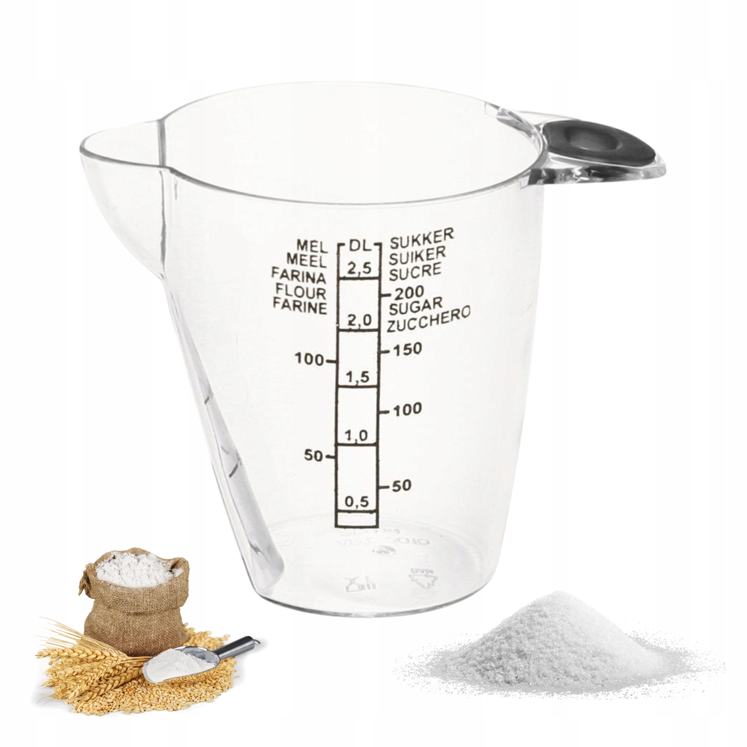 

Pojemnik Dzbanek Z Miarką 0,25L Cukier Maka Woda