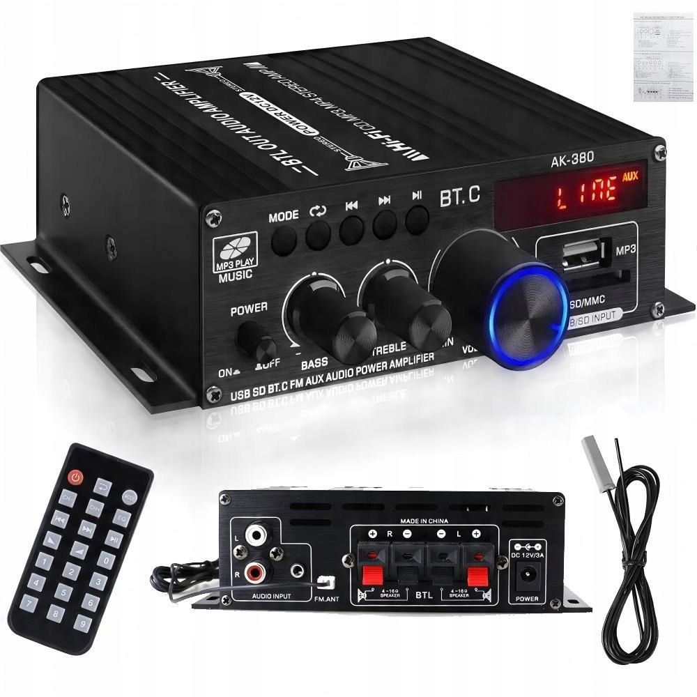 Mini Bluetooth Stereo Zesilovač, Hliníkové Pouzdro, Přenosné, Pohodlné