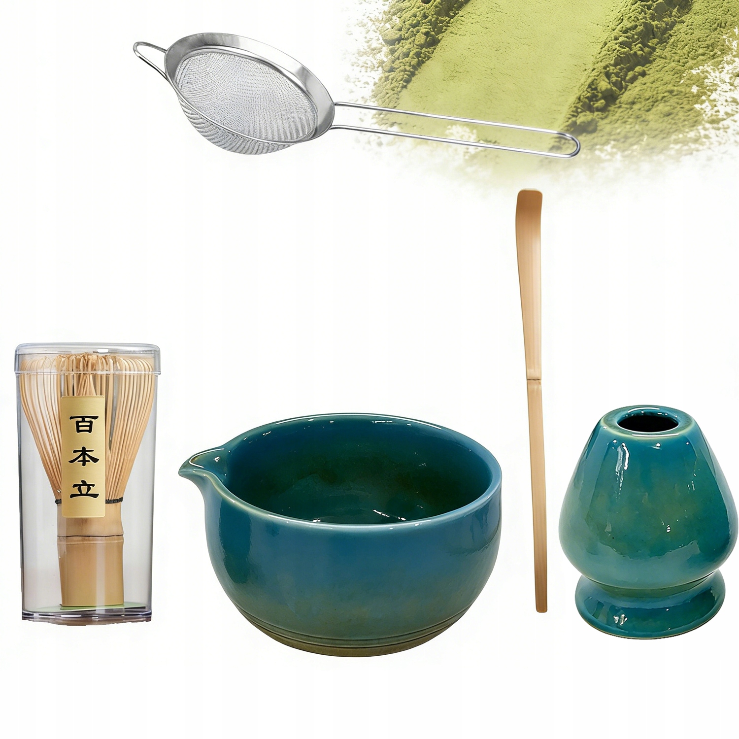 Sada Na Čaj Matcha 5V1 Keramická Šálek Metlička Čajová Lžička Matcha