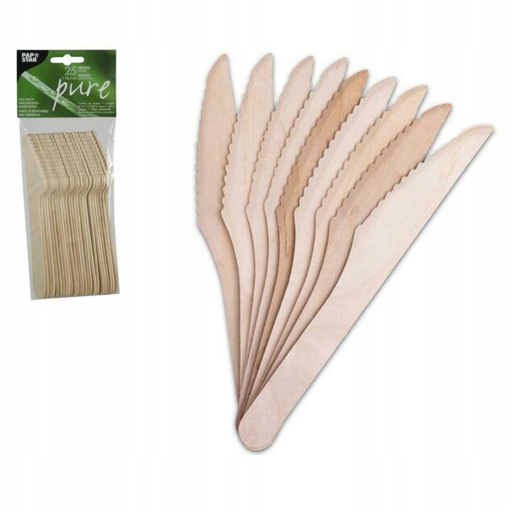 

Noże drewniane sztućce 25 sztuk 16,5cm Eko