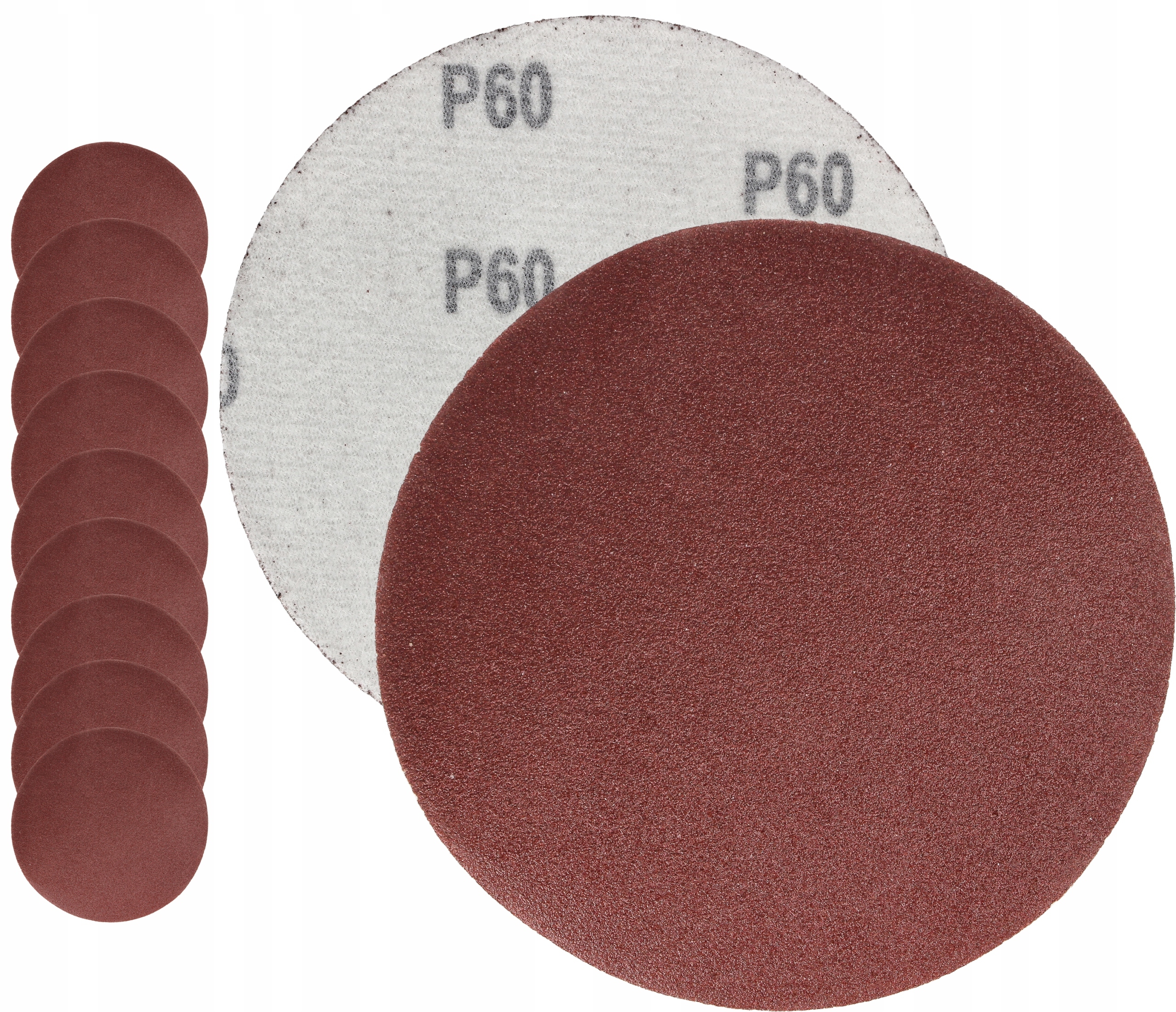 Papier Ścierny GR60 X10 Do Szlifierki Krazek 125MM Na Rzep Samoprzylepny