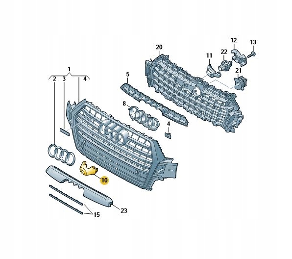 НАКЛАДКА РЕШІТКИ РАДІАТОРА ЗАХИСТИ КАМЕРИ ПЕРЕД AUDI Q7m ЯК ОРИГІНАЛ ВІД ЯК